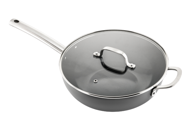ISENVI Murray keramische wokpan met deksel 36 CM - RVS greep