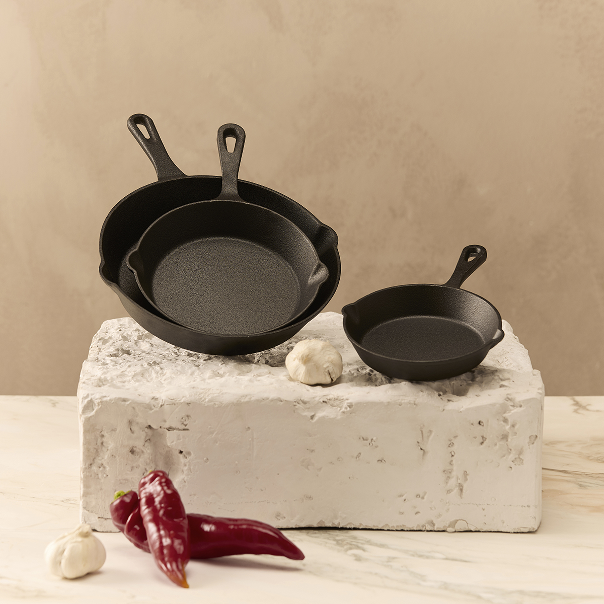 ISENVI Byron gietijzeren skillets - 3 stuks