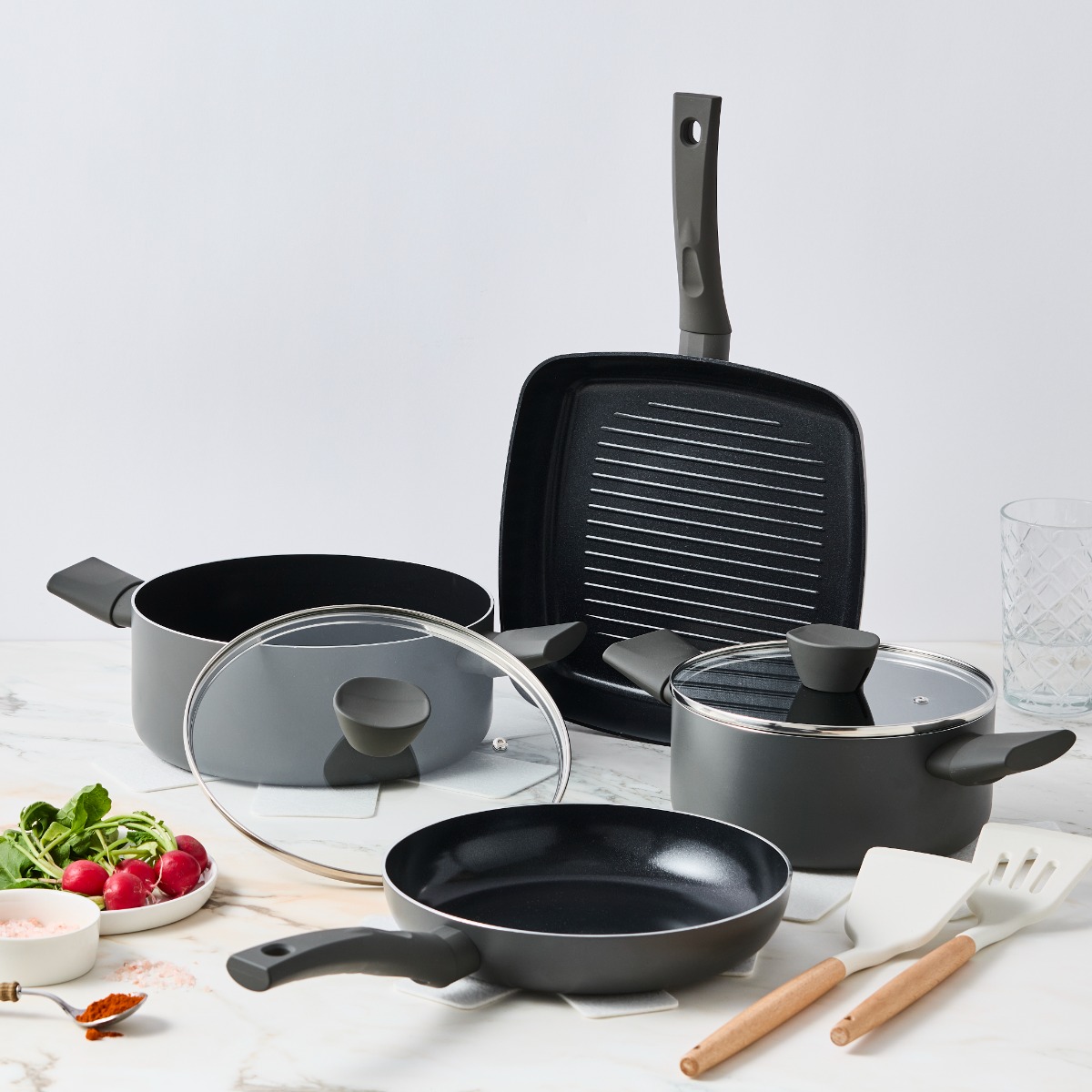 ISENVI Avon Cook&Grill pannenset 11 delig afbeelding