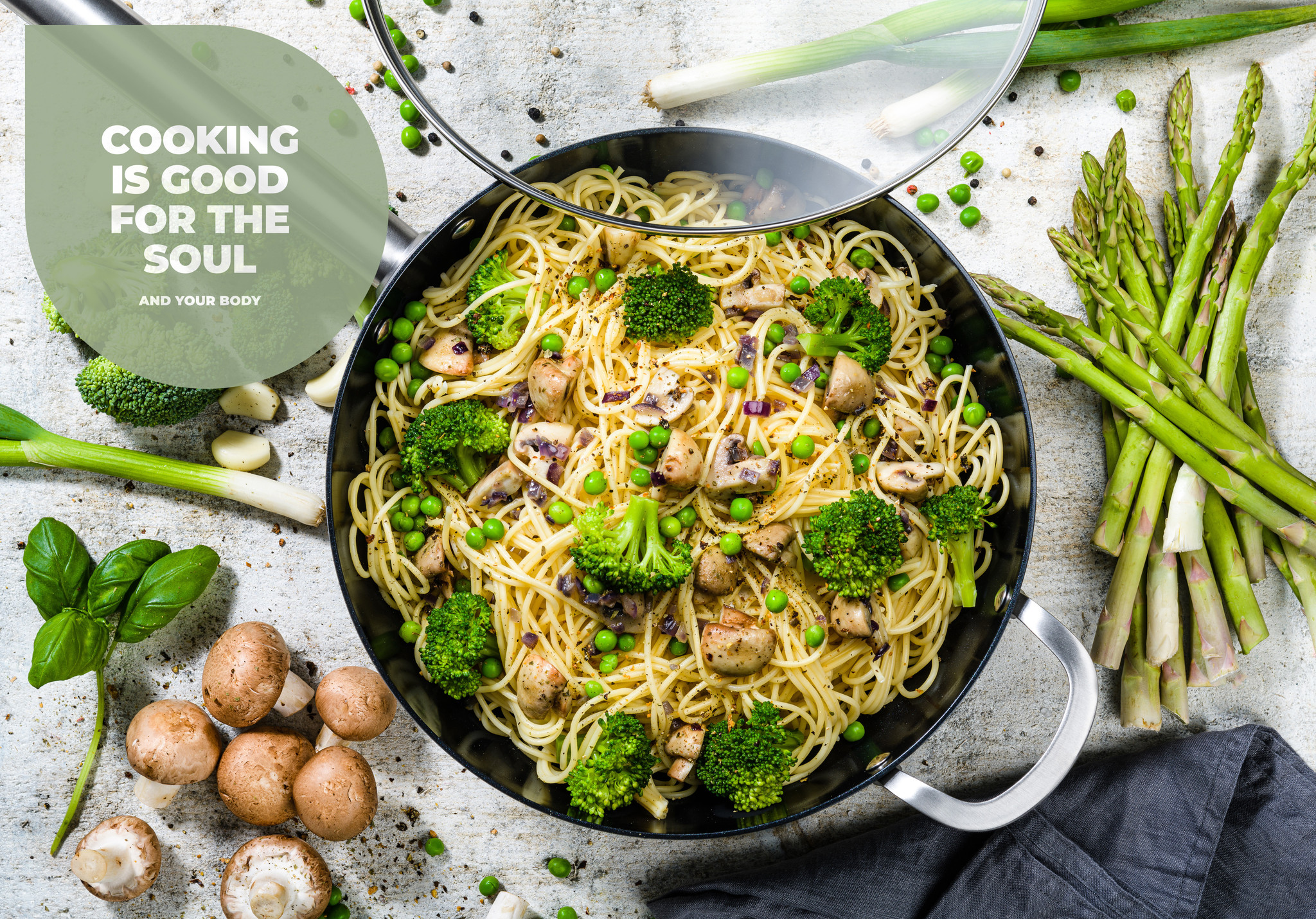 ISENVI Murray keramische wokpan met deksel 36 CM - RVS greep