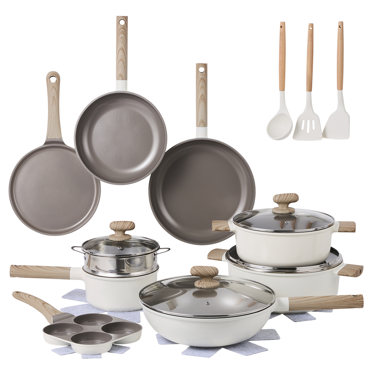 ISENVI Alice 20 delige pannenset - Beige