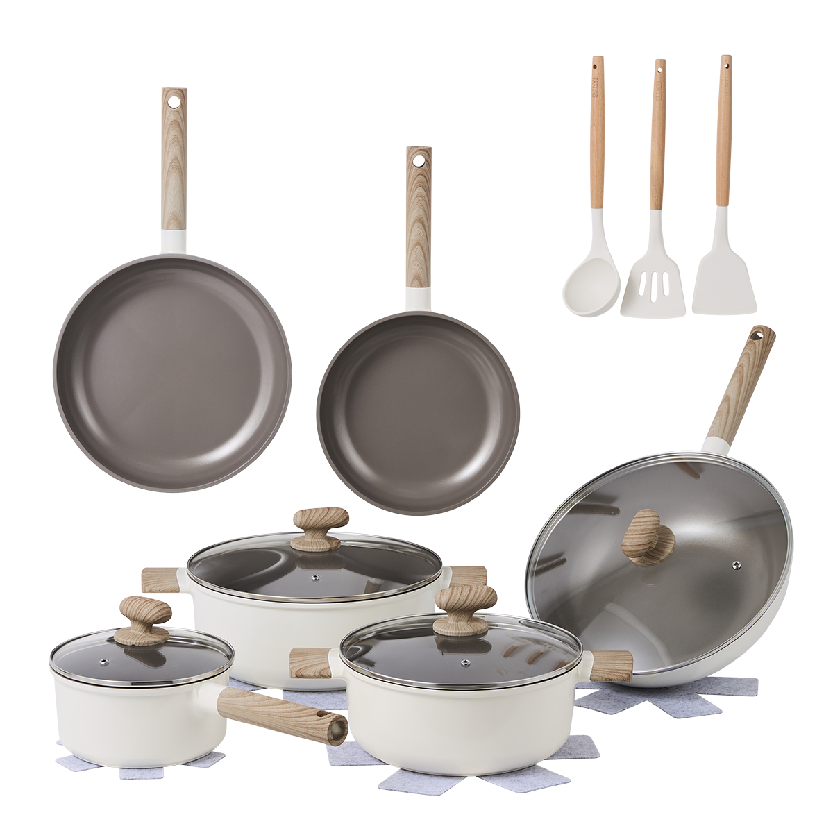 ISENVI Alice 15 delige pannenset - Beige