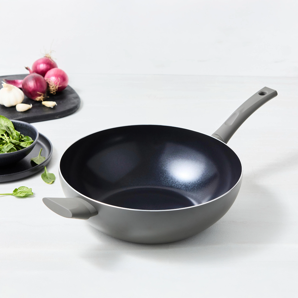 ISENVI Avon keramische wokpan 32 CM - Ergo greep afbeelding