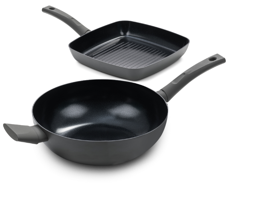 Image of ISENVI Avon Combideal - Grillpan en wokpan met deksel - Ergo
