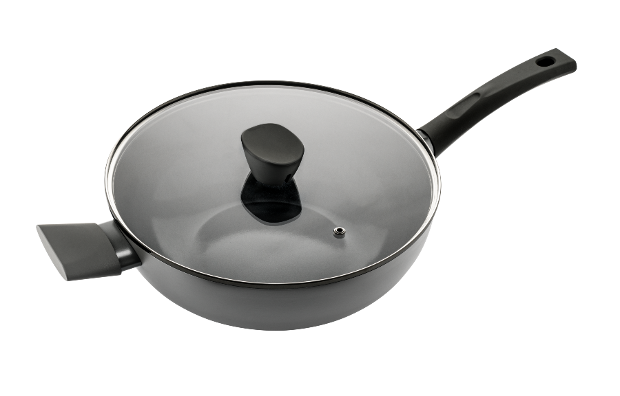 ISENVI Avon keramische wok met deksel 36 CM - Ergo greep