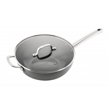 Murray keramische wokpan met deksel 32 CM - RVS greep
