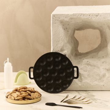 Byron gusseiserne Poffertjespfanne – Komplettset