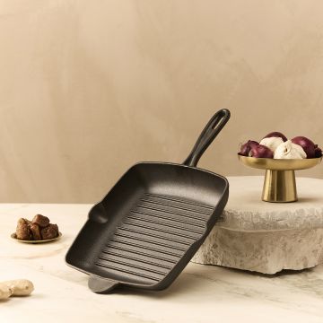 Byron gietijzeren grillpan vierkant 28 CM