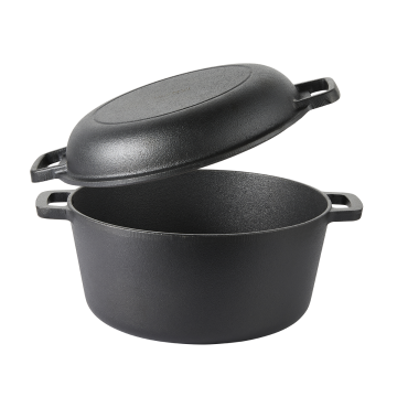 Byron gietijzeren braadpan 26 CM - met grill deksel