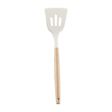Hunter spatel met opening silicone met houten greep