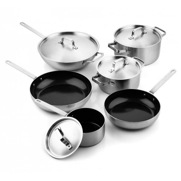 Soenil keramische pannenset 6 delig | RVS grepen | ISENVI ISENVI | Dé specialist in keramische pannen | pannen en pannensets