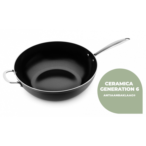 stopverf Smash rivaal Victoria Forged Keramische wokpan 36 CM | rvs greep | ISENVI | ISENVI | Dé  specialist in keramische pannen | Keramische pannen en pannensets