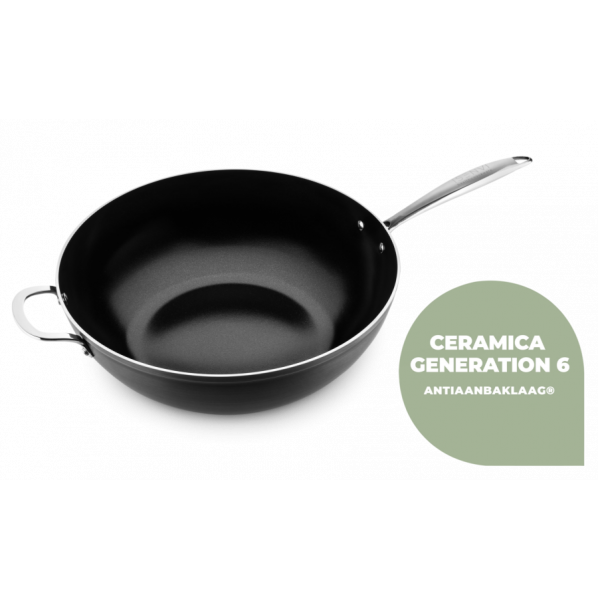 Afhankelijkheid wildernis Garantie Victoria Forged Keramische wokpan 36 CM | rvs greep | ISENVI | ISENVI | Dé  specialist in keramische pannen | Keramische pannen en pannensets