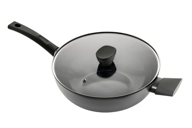 Image of ISENVI Avon keramische wok met deksel 28 CM - Ergo greep