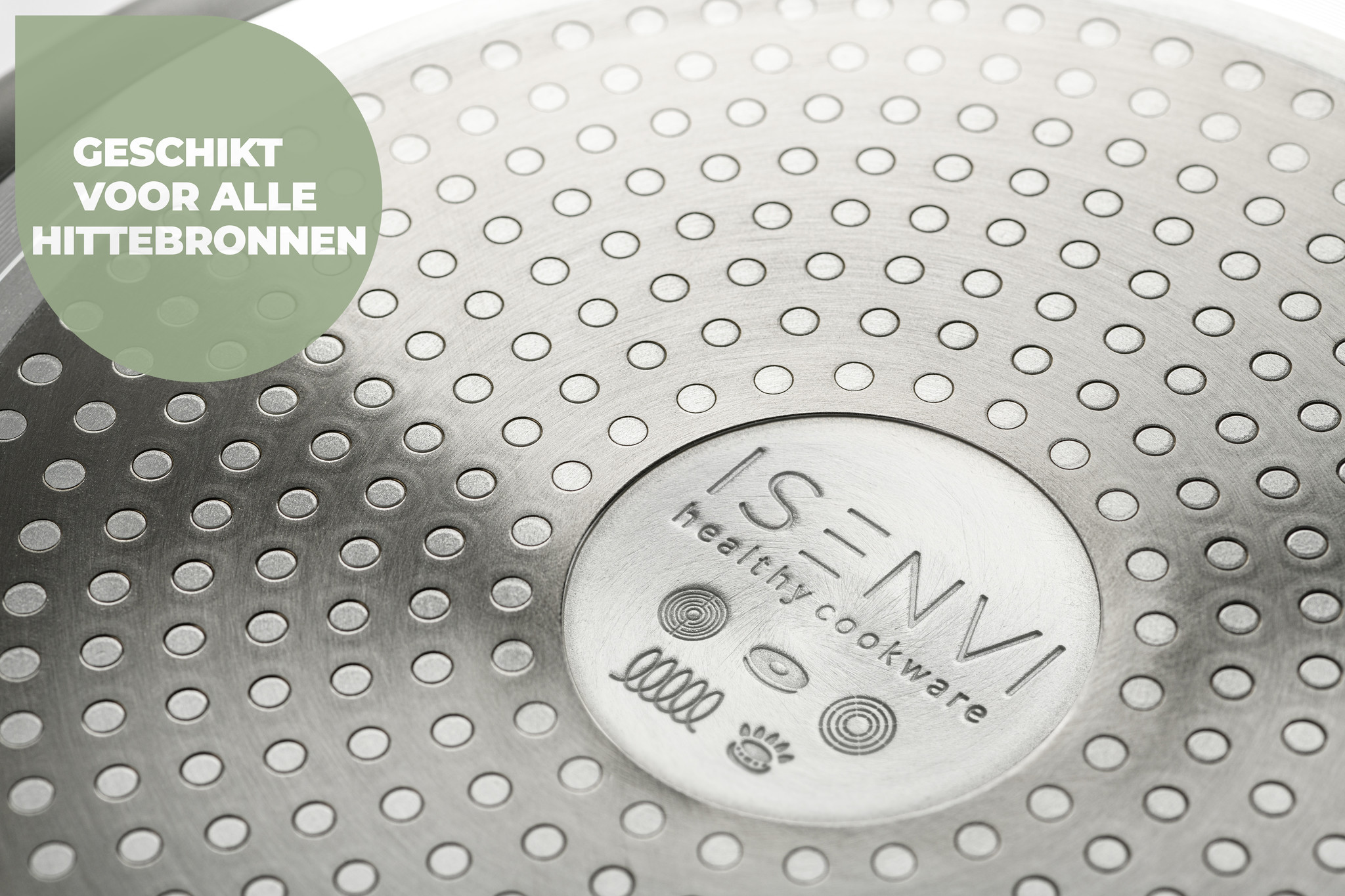 ISENVI Murray keramische wokpan met deksel 36 CM - RVS greep