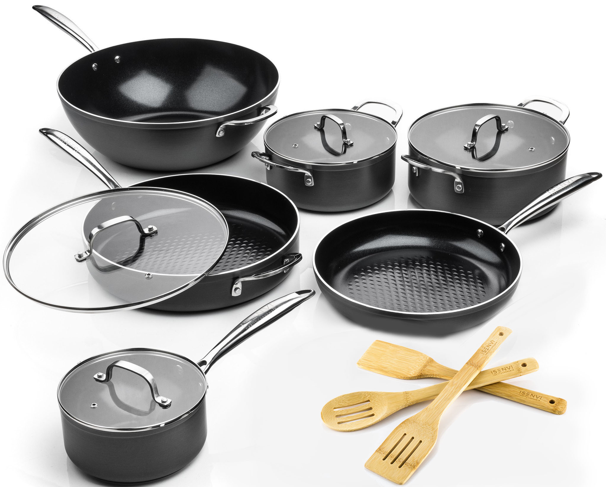 ISENVI Victoria Forged Chef Cuisine Pannenset - RVS grepen - Retour