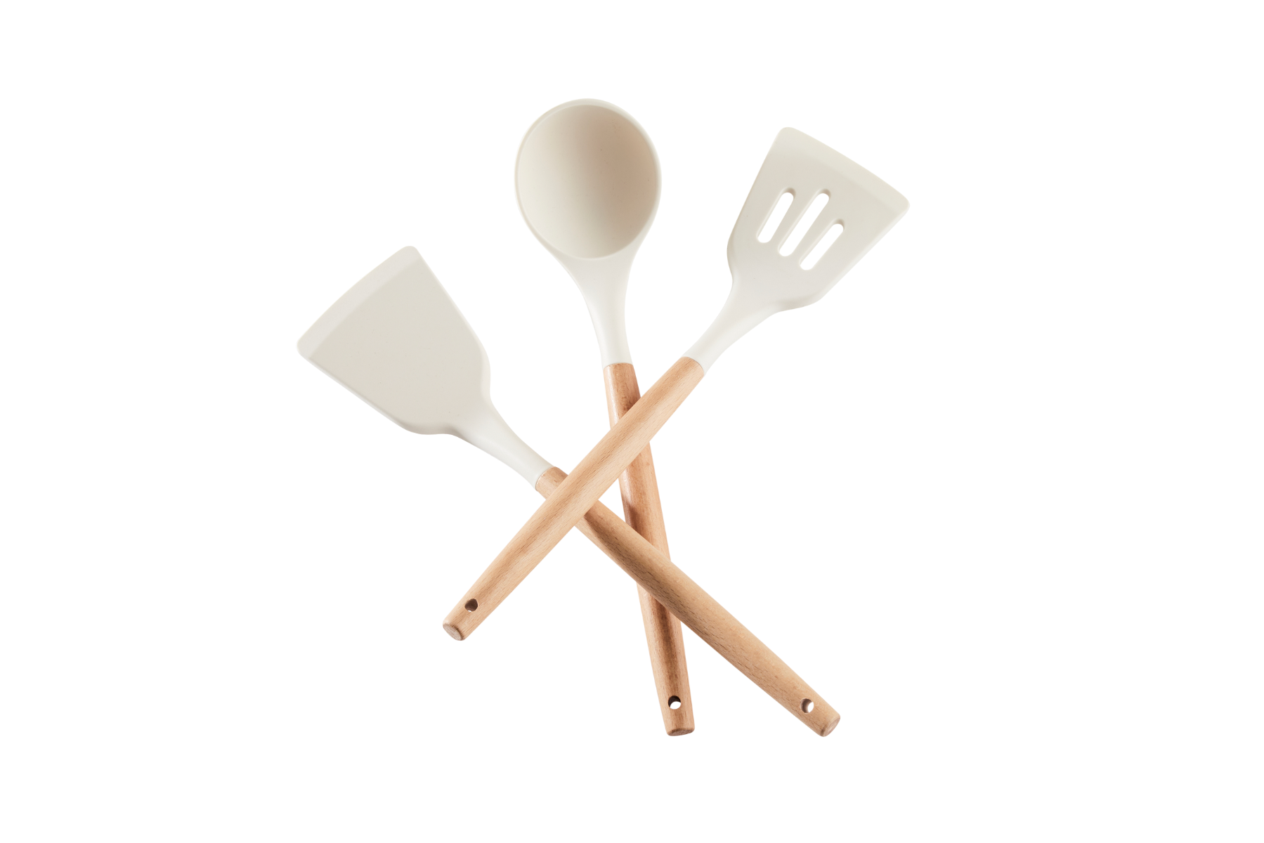 ISENVI Hunter spatelset driedelig silicone met houten grepen