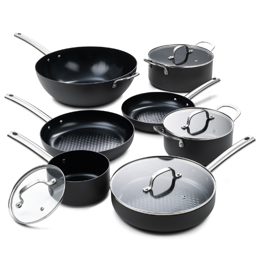 ISENVI Murray Chef Deluxe Pannenset 18 delig - RVS grepen