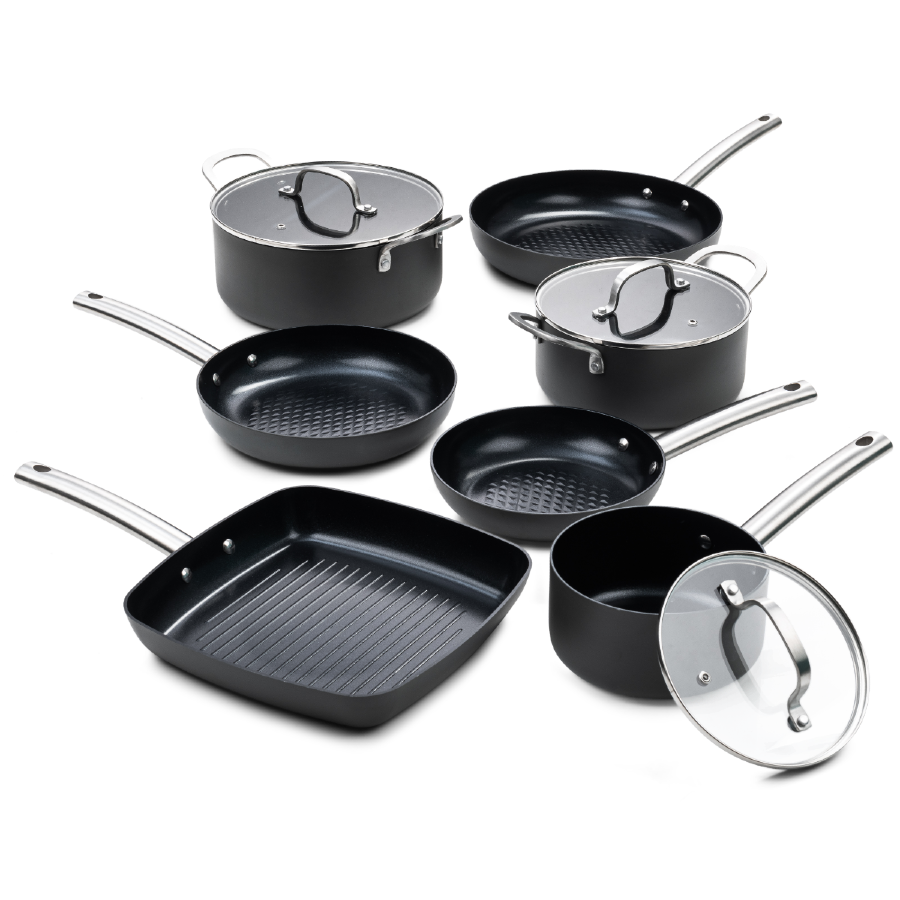 ISENVI Murray Chef du Jour Grill - Pannenset 7 delig - RVS grepen - Retour afbeelding