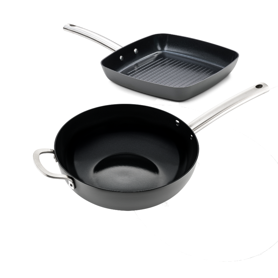 ISENVI Murray Combideal - Grillpan en wokpan - RVS - Retour afbeelding
