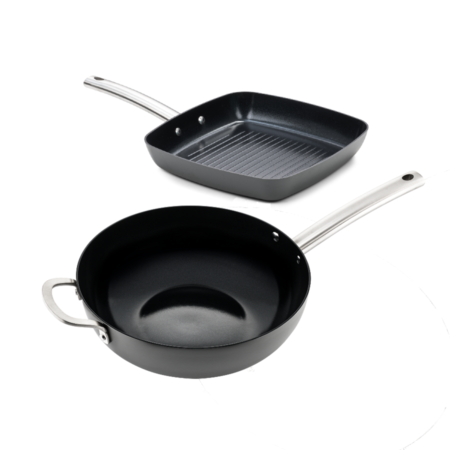ISENVI Murray Combideal - Grillpan en wokpan - RVS afbeelding