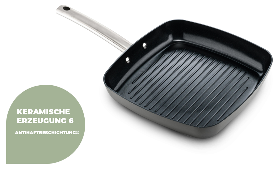 ISENVI Murray Combideal - keramische grillpan en hapjespan - RVS