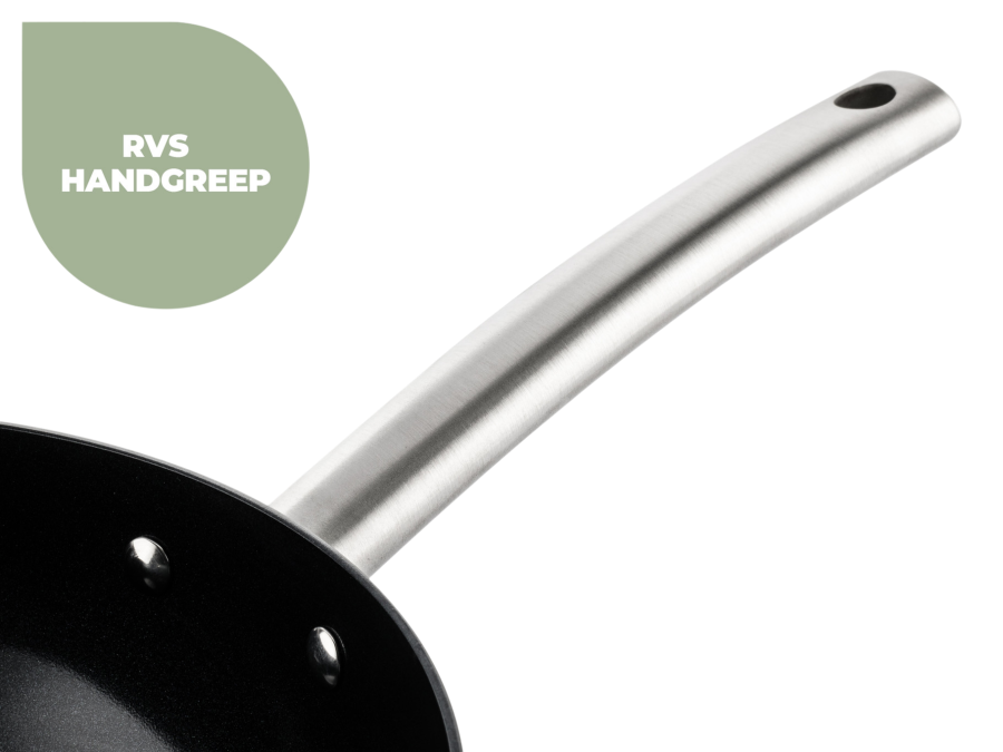 ISENVI Murray keramische wokpan 28 CM - RVS greep - Retour afbeelding