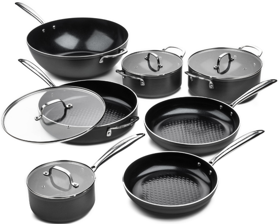 Image of ISENVI Victoria Forged Chef Deluxe Pannenset 7 delig - RVS grepen