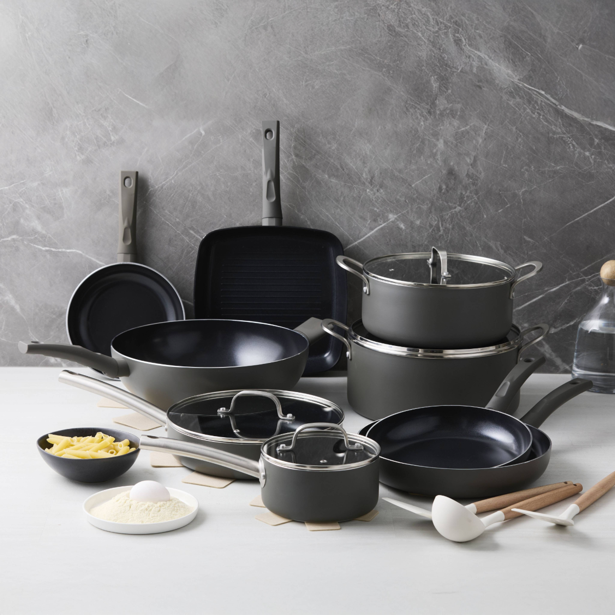 ISENVI Murray Chef Culinair - Compleet met Avon - Pannenset 20 delig - RVS &amp; Ergo grepen