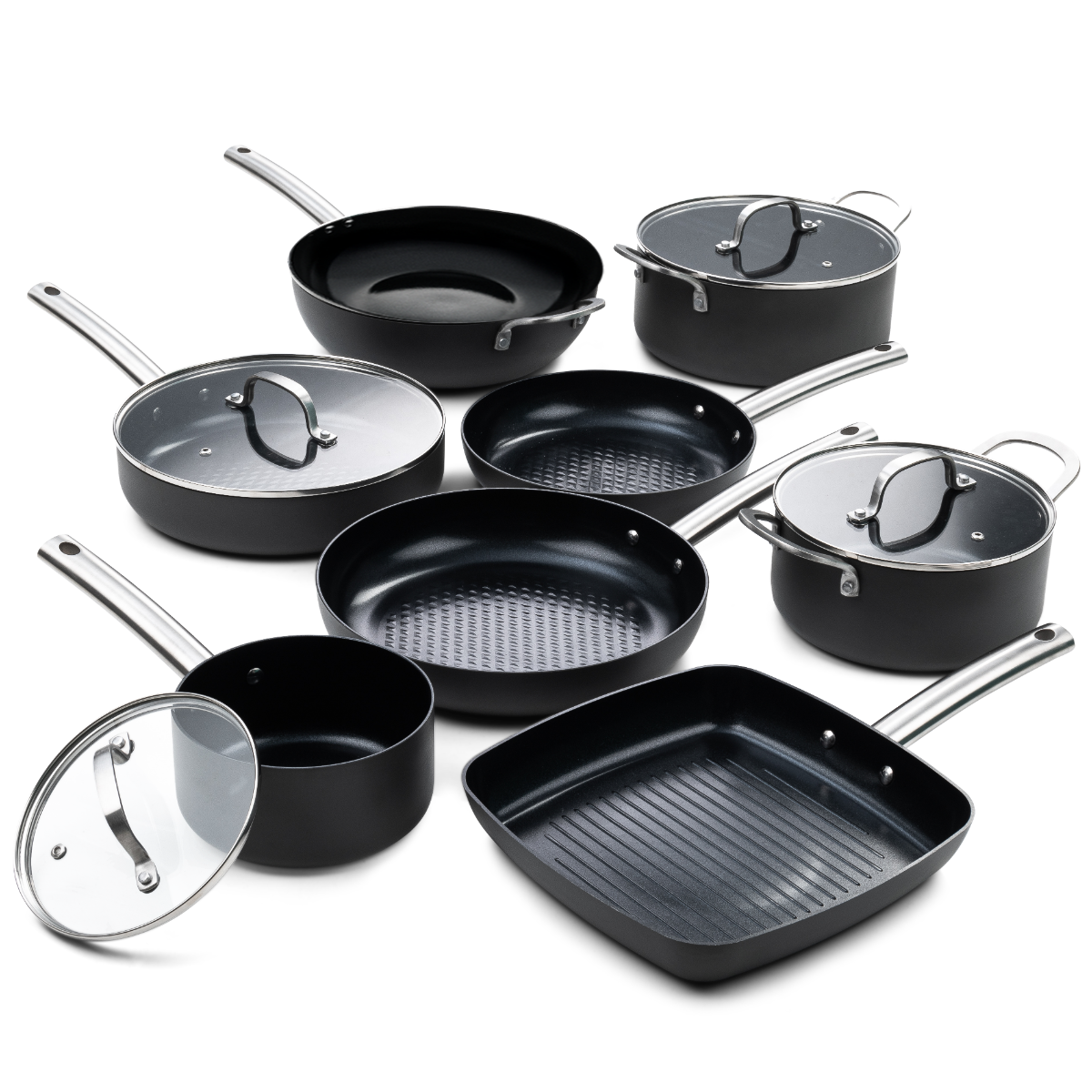 ISENVI Murray Chef Totaal Pannenset 19 delig - RVS grepen