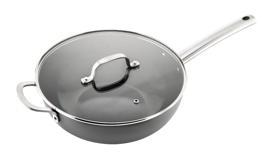 Image of ISENVI Murray keramische wokpan met deksel 32 CM - RVS greep