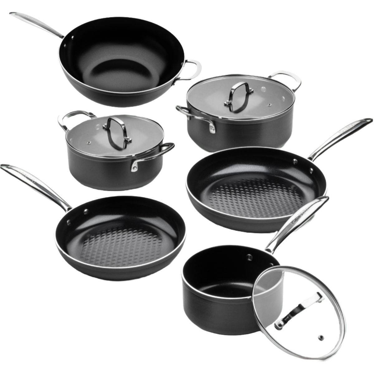 ISENVI Victoria Forged Compleet Pannenset 15 delig - RVS grepen