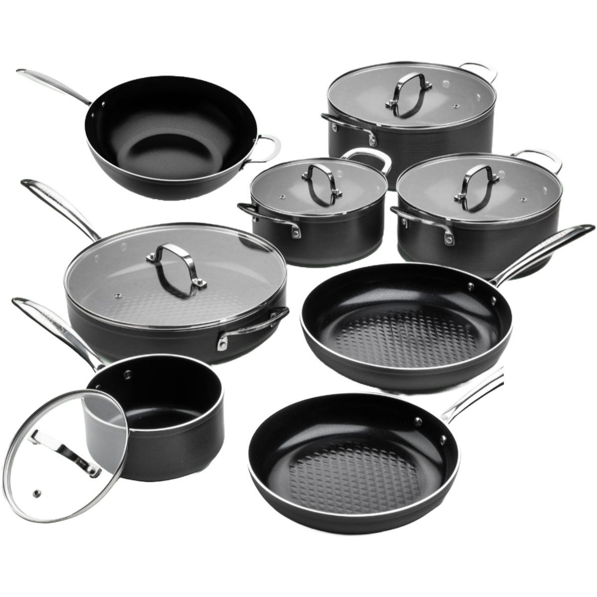 ISENVI Victoria Forged Chef Totaal Pannenset 20 delig - RVS grepen