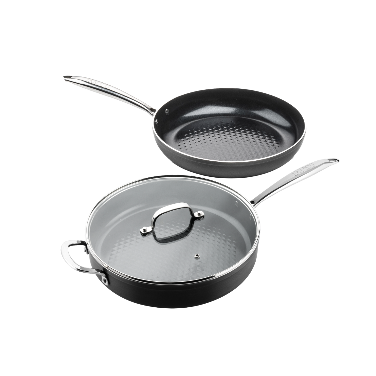 ISENVI Victoria Forged Combideal - keramische koekenpan en hapjespan - RVS