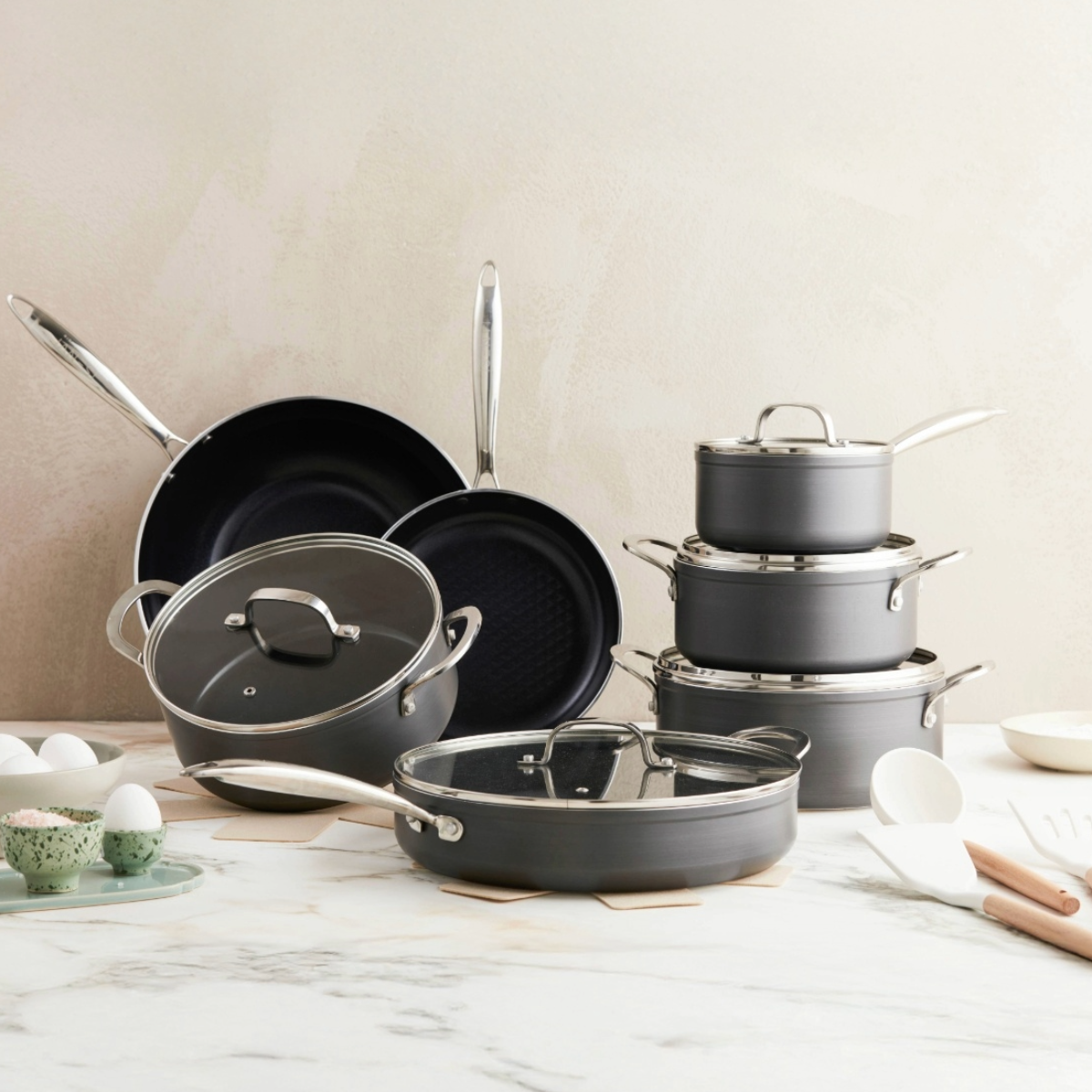 ISENVI Victoria Forged Chef Totaal Pannenset 20 delig - RVS grepen