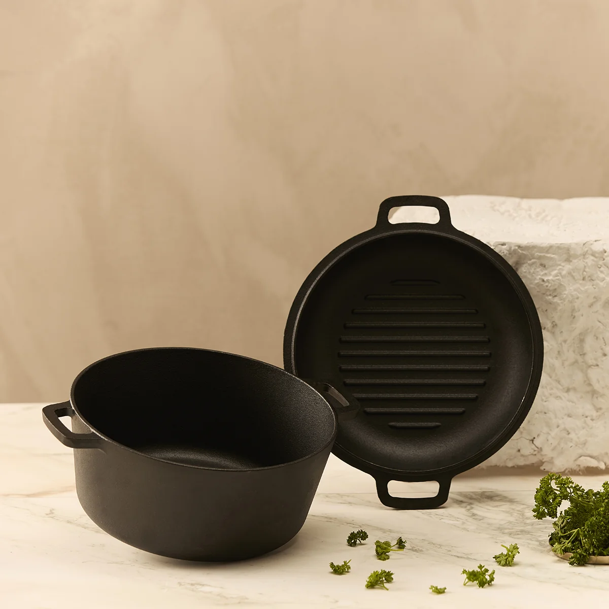 Byron braadpan 26 cm met grill deksel